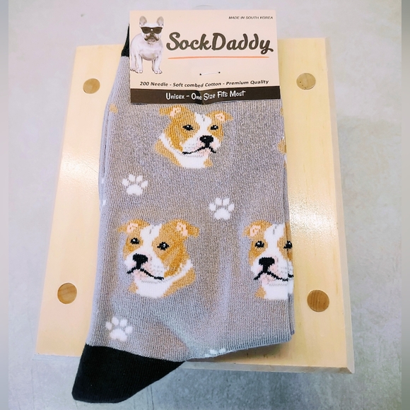 Sock Daddy Accessories - SOCK DADDY SOFT COMBED COTTON UNISEX ONE SIZE FITS MOST PITBULL PATTERN SOCKS